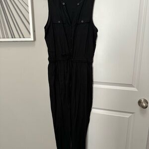 Lucky Brand Black Button-Front Jumpsuit